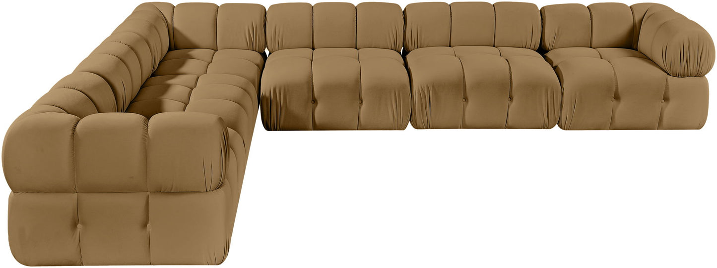 Orin - L-Shaped Velvet 6 Piece Modular Sectional