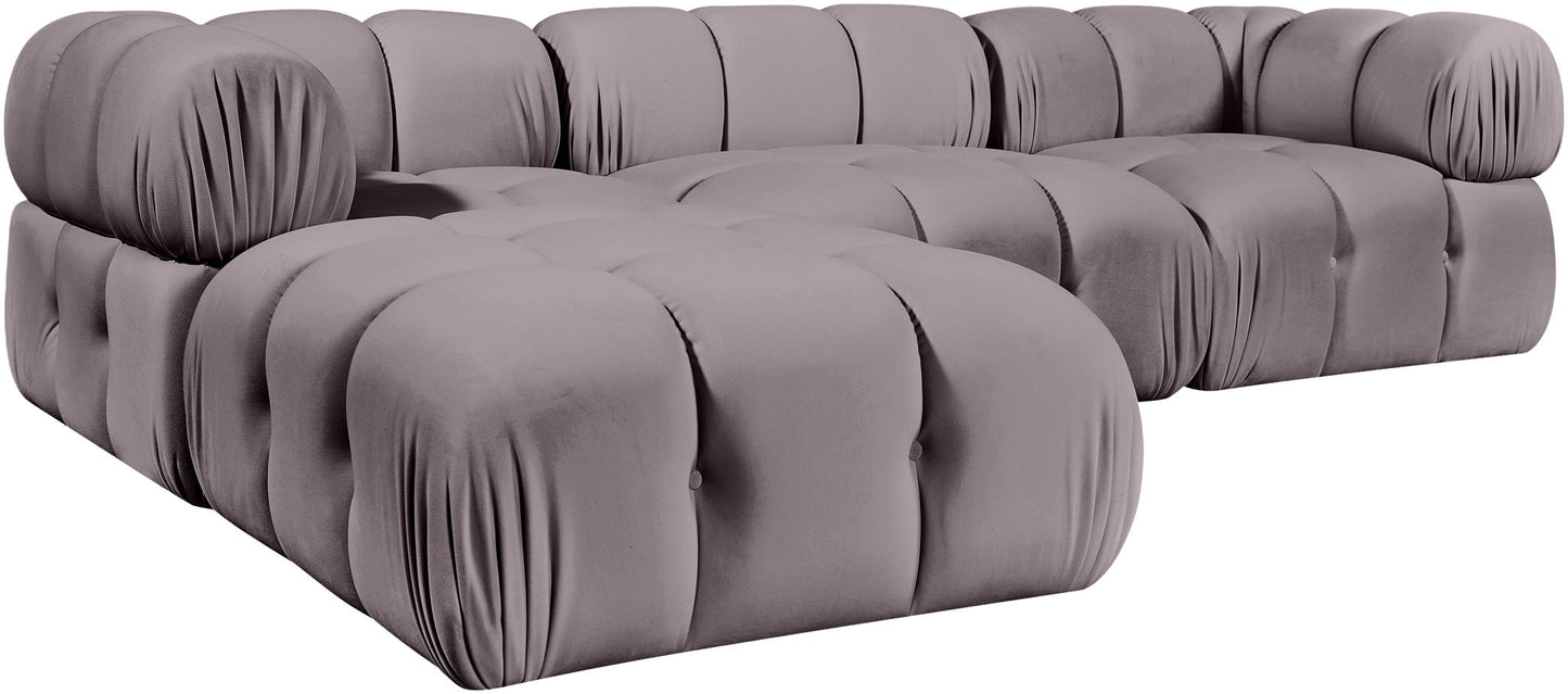 Orin - Velvet 4 Piece Modular Sectional With Chaise