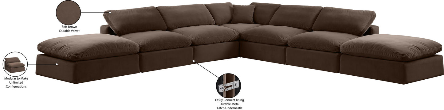 Comfy - 7 Piece Velvet Modular Corner Sectional