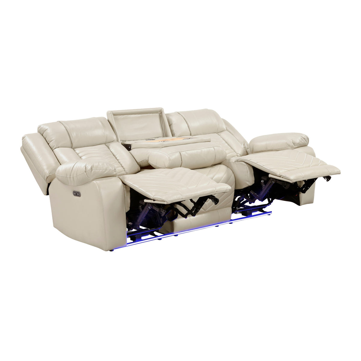 Glory Furniture - Sensa - Power Reclining Sofa With Table And LED Belt