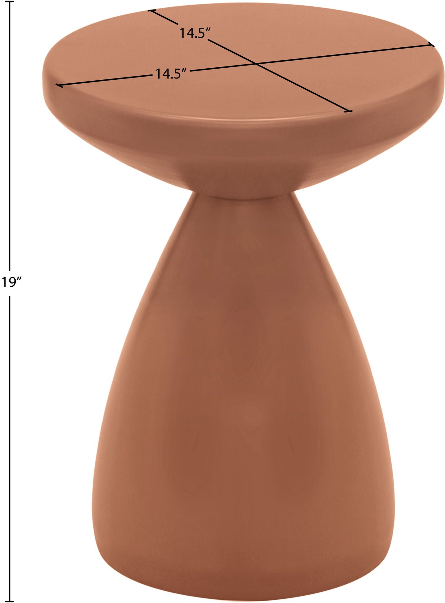 Anika - Iron End Table - Terracotta