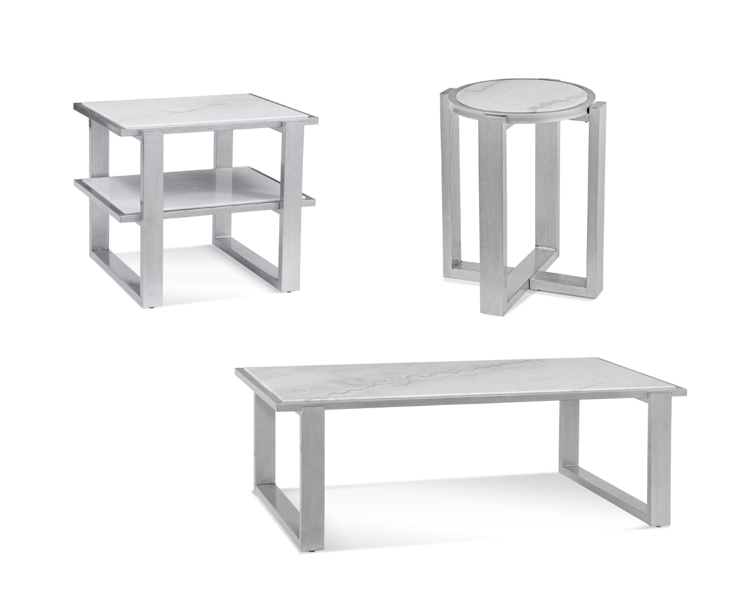 Hessle - Rectangle End Table - Silver