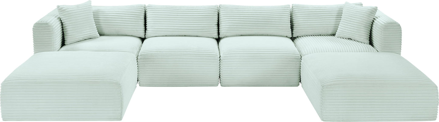 Shaggy - 6 Piece Modular Sectional With 2 Ottomans