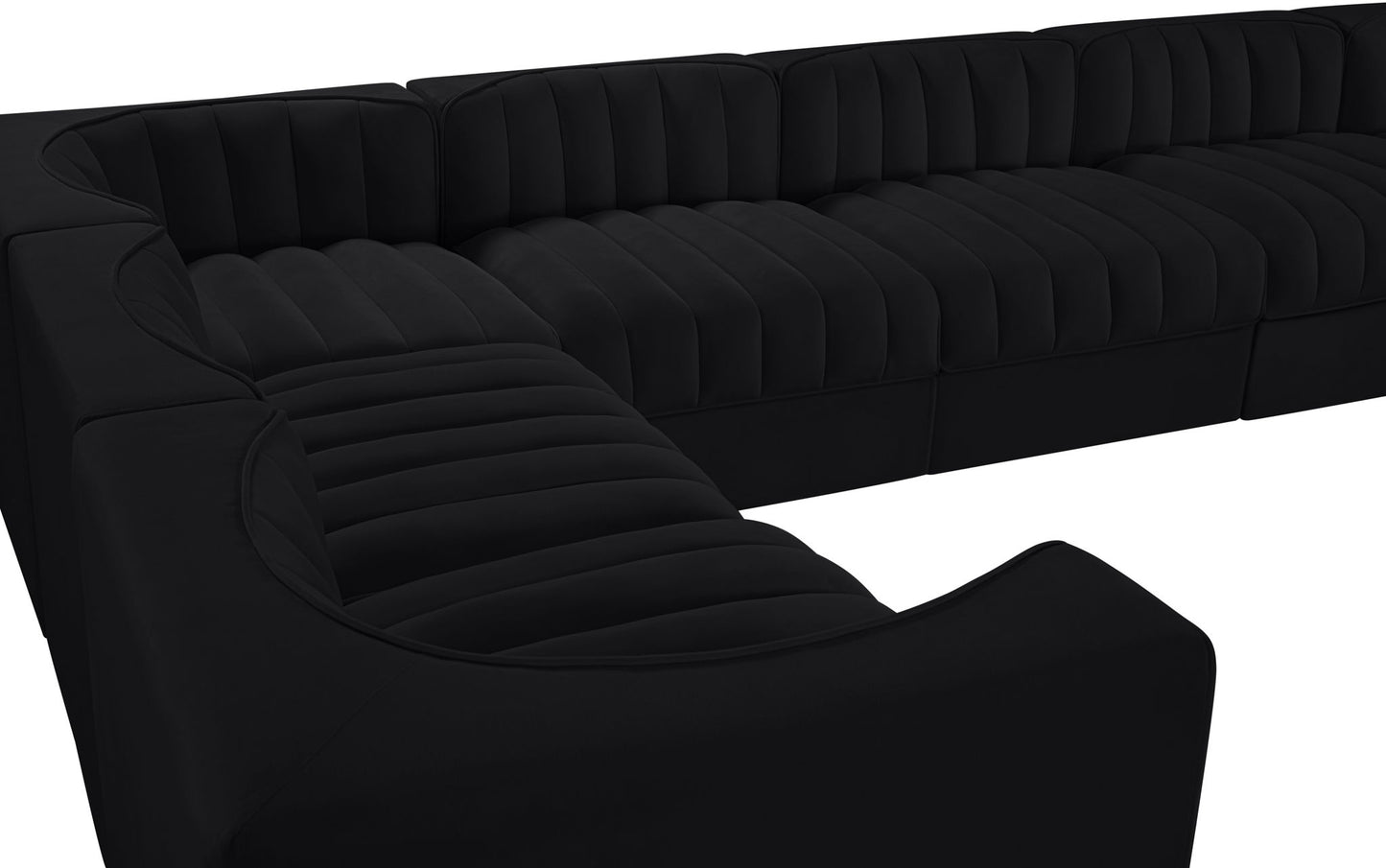 Rummi - Velvet Performance Fabric Upholstered 10 Piece Modular Sectional