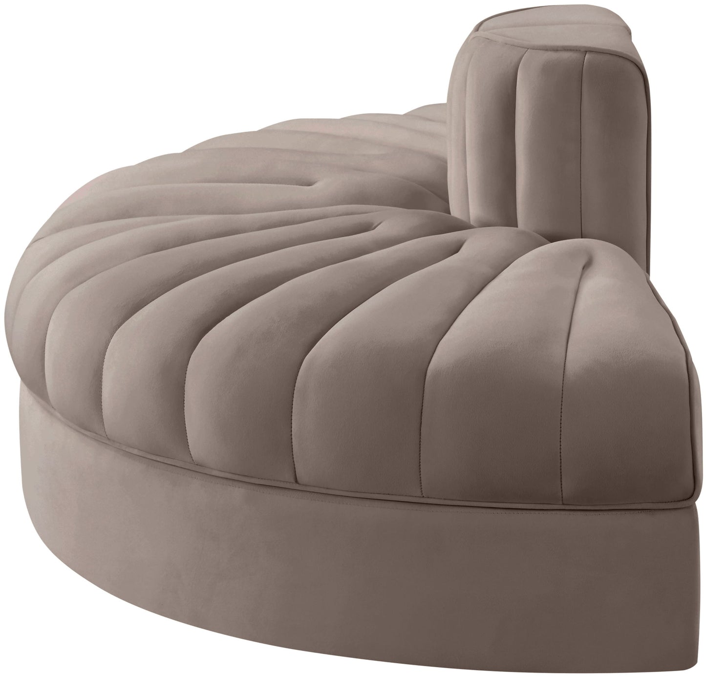 Rummi - Velvet Performance Fabric Upholstered 2 Piece  Rounded Modular Loveseat