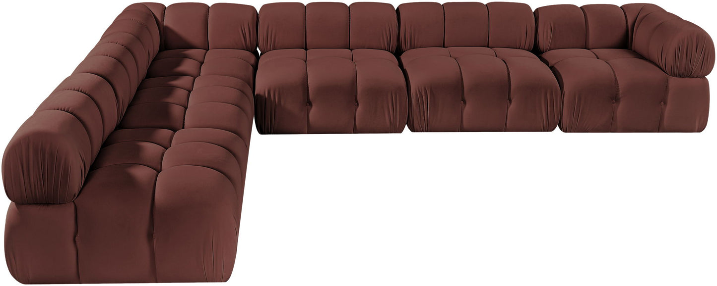 Orin - Velvet 6 Piece Modular L-Shaped Sectional