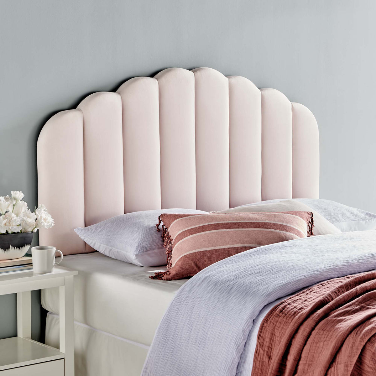 Veronique Performance Velvet Headboard - Twin, Pink