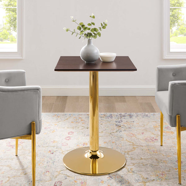 Verne 24" Square Dining Table - Gold Cherry Walnut
