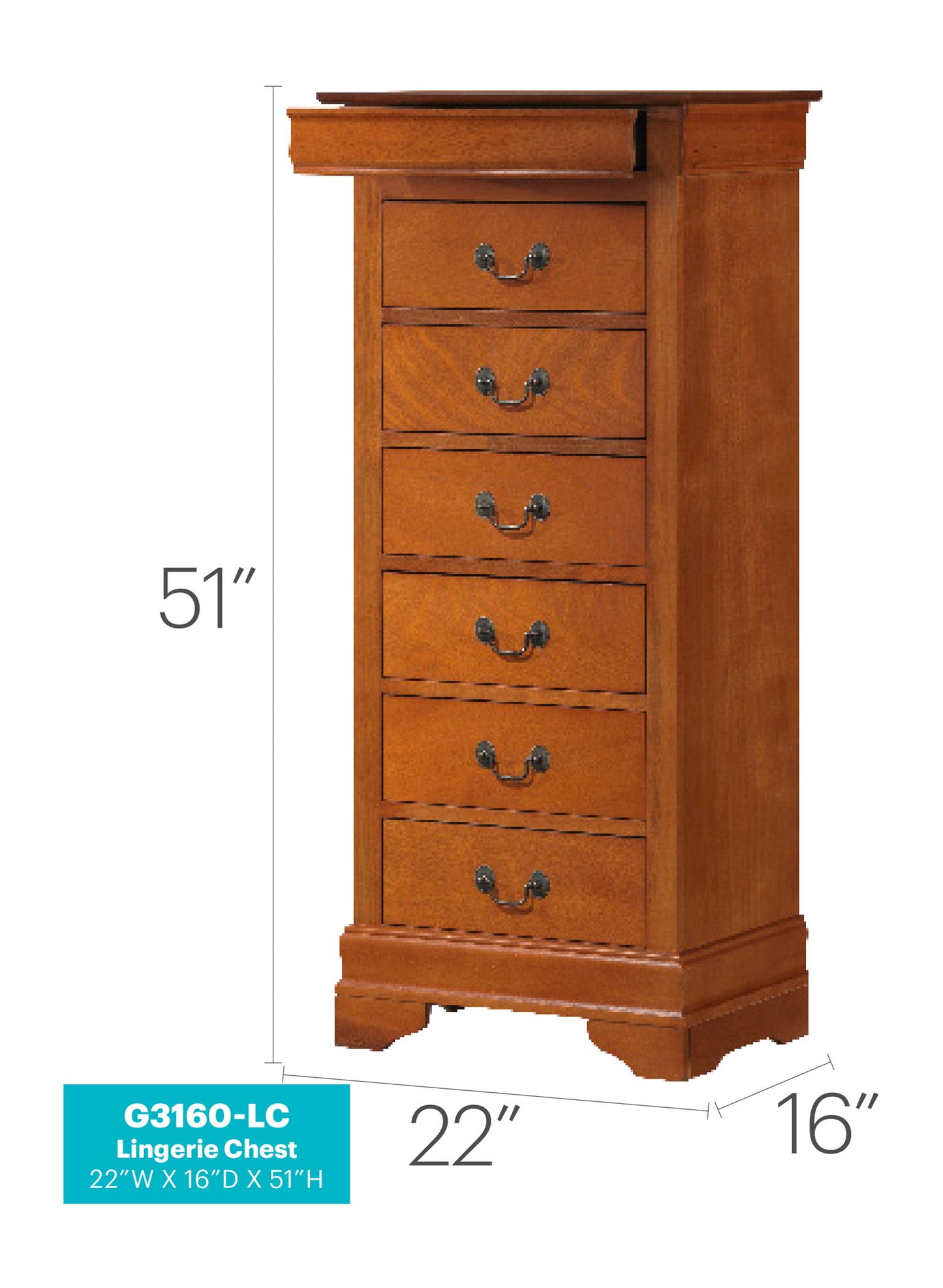 Glory Furniture - Louis Phillipe - Lingerie Chest