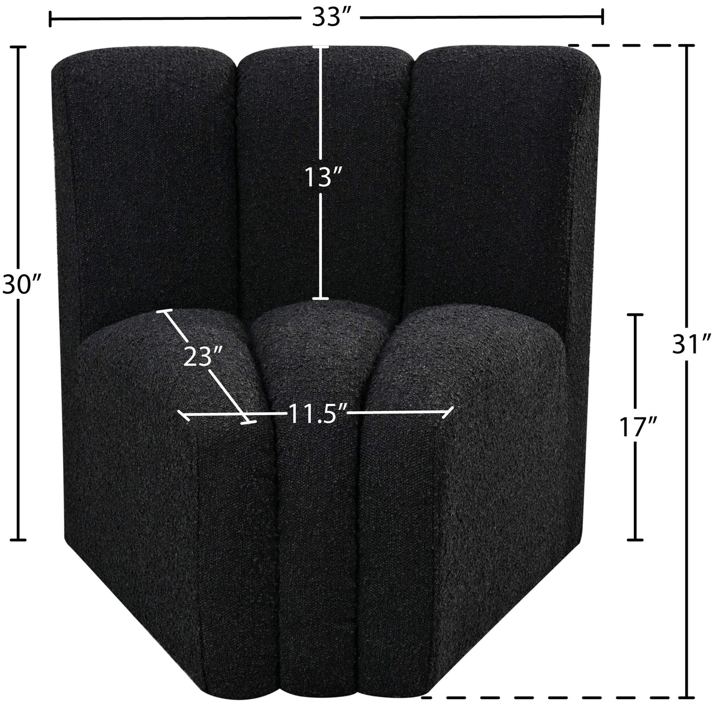 Arc - Boucle Fabric Curved Corner Chair