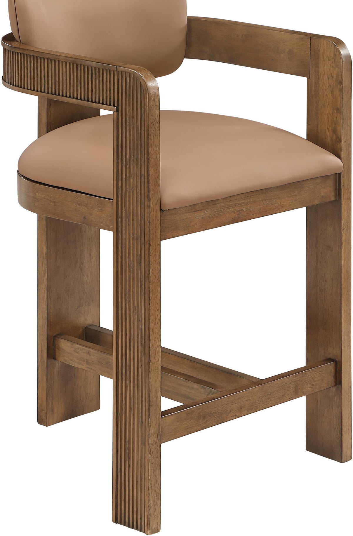 Sacha - Vegan Leather Upholstered Counter Stool With Brown Base