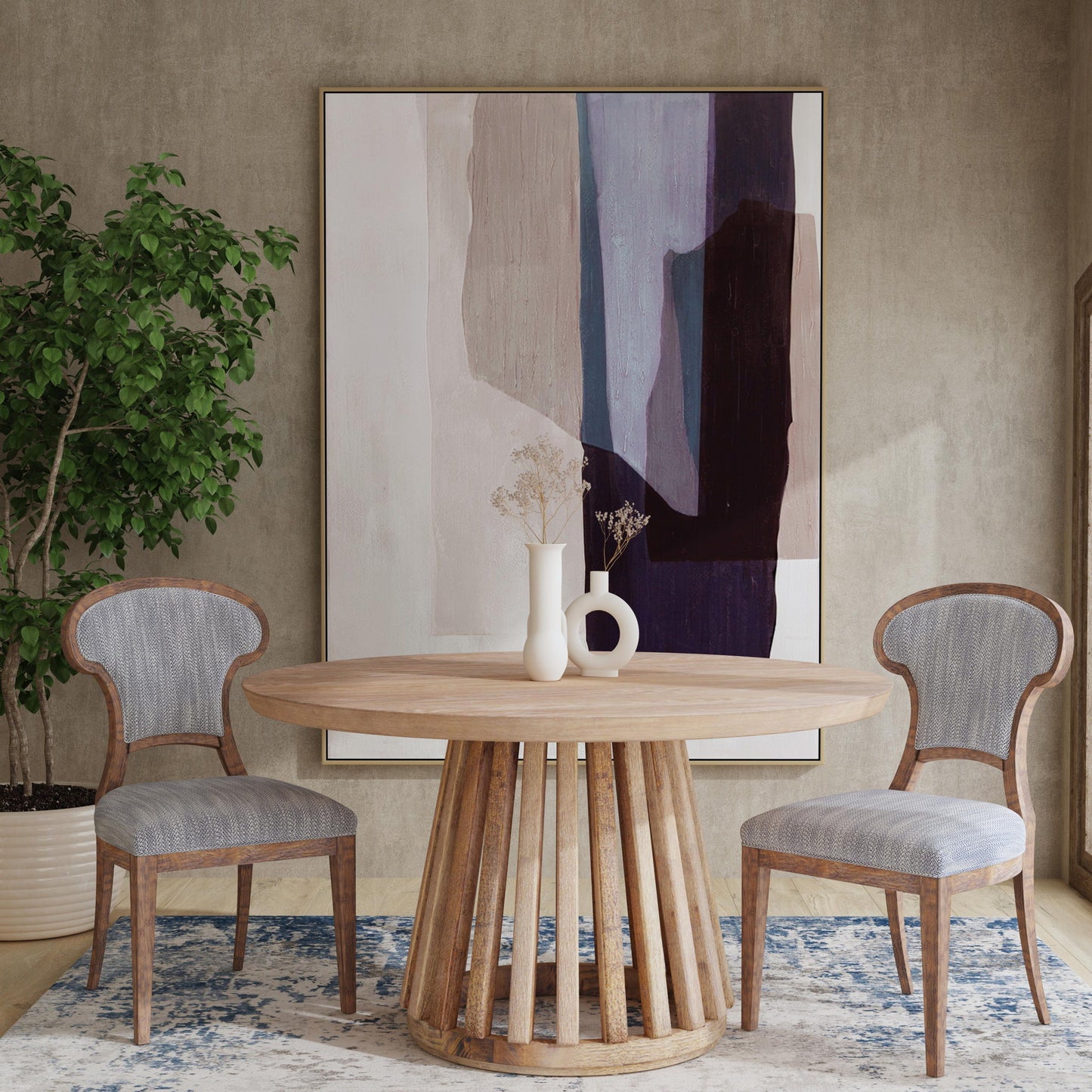 Salone Canvas Art - Beige / Blue