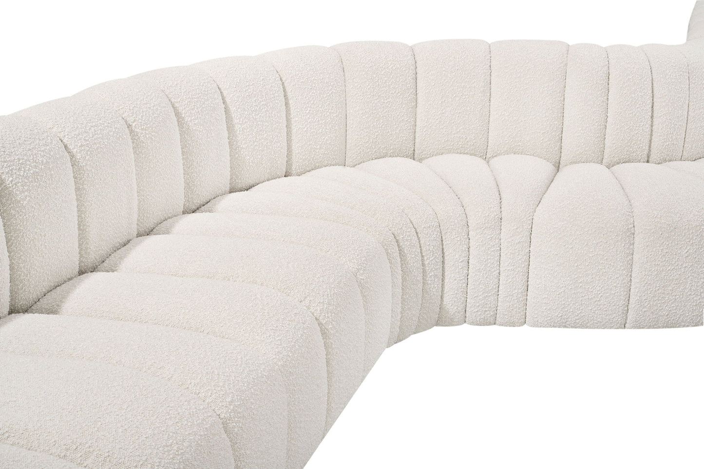 Arc - Boucle Fabric 8 Piece Curved Modular Sofa