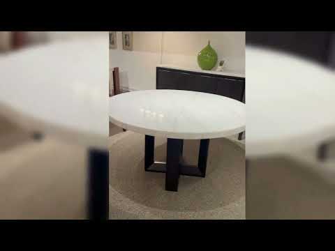 Clayten - Dining Table With Marble Top - White Natural Marble Top & Espresso