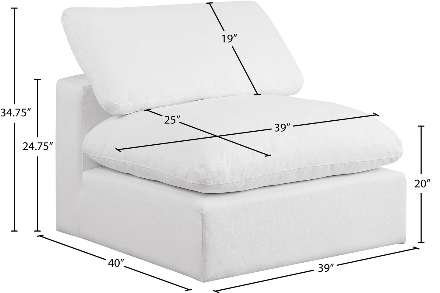Comfy - Linen Armless Chair