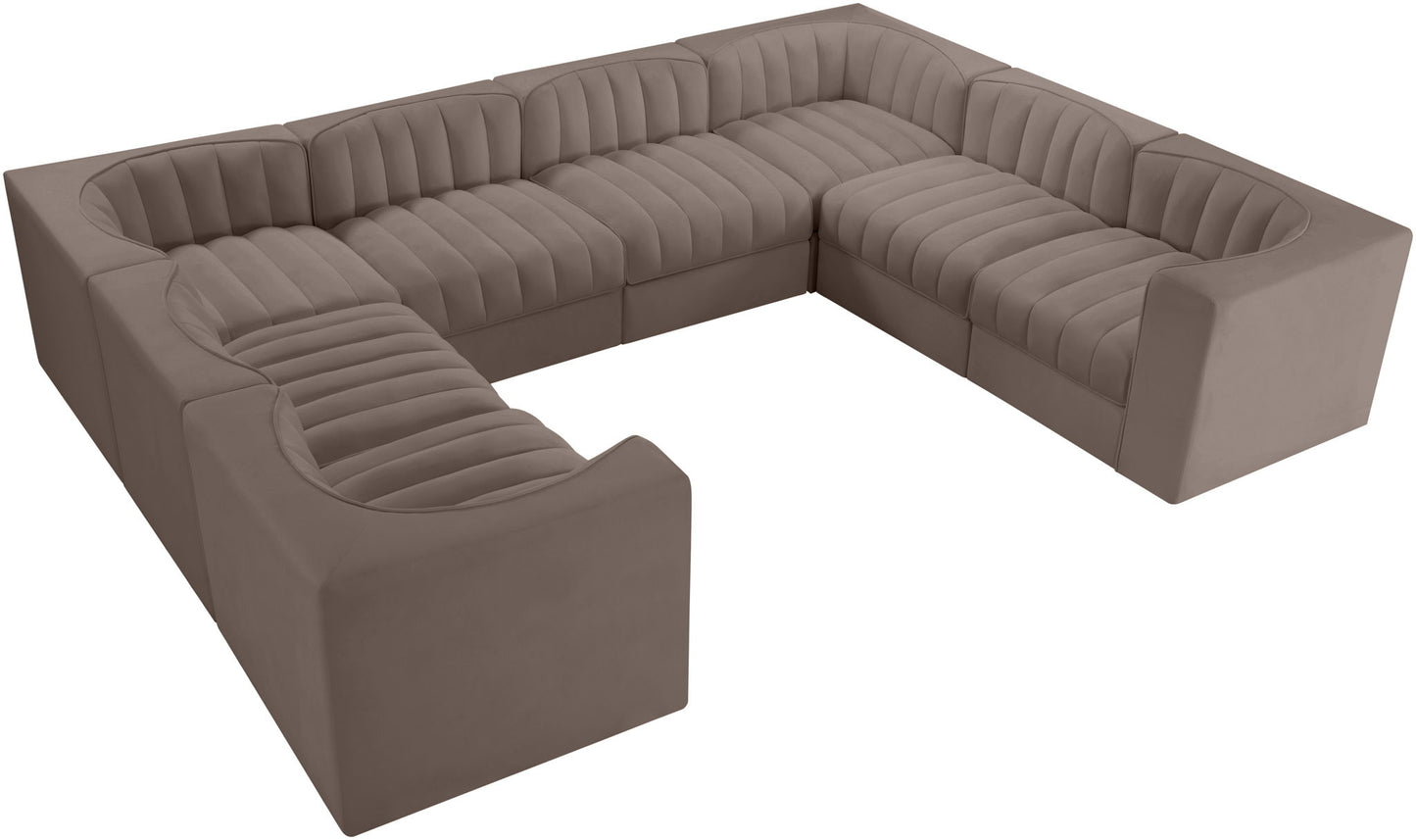 Rummi - Velvet Performance Fabric Upholstered Modular Sectional