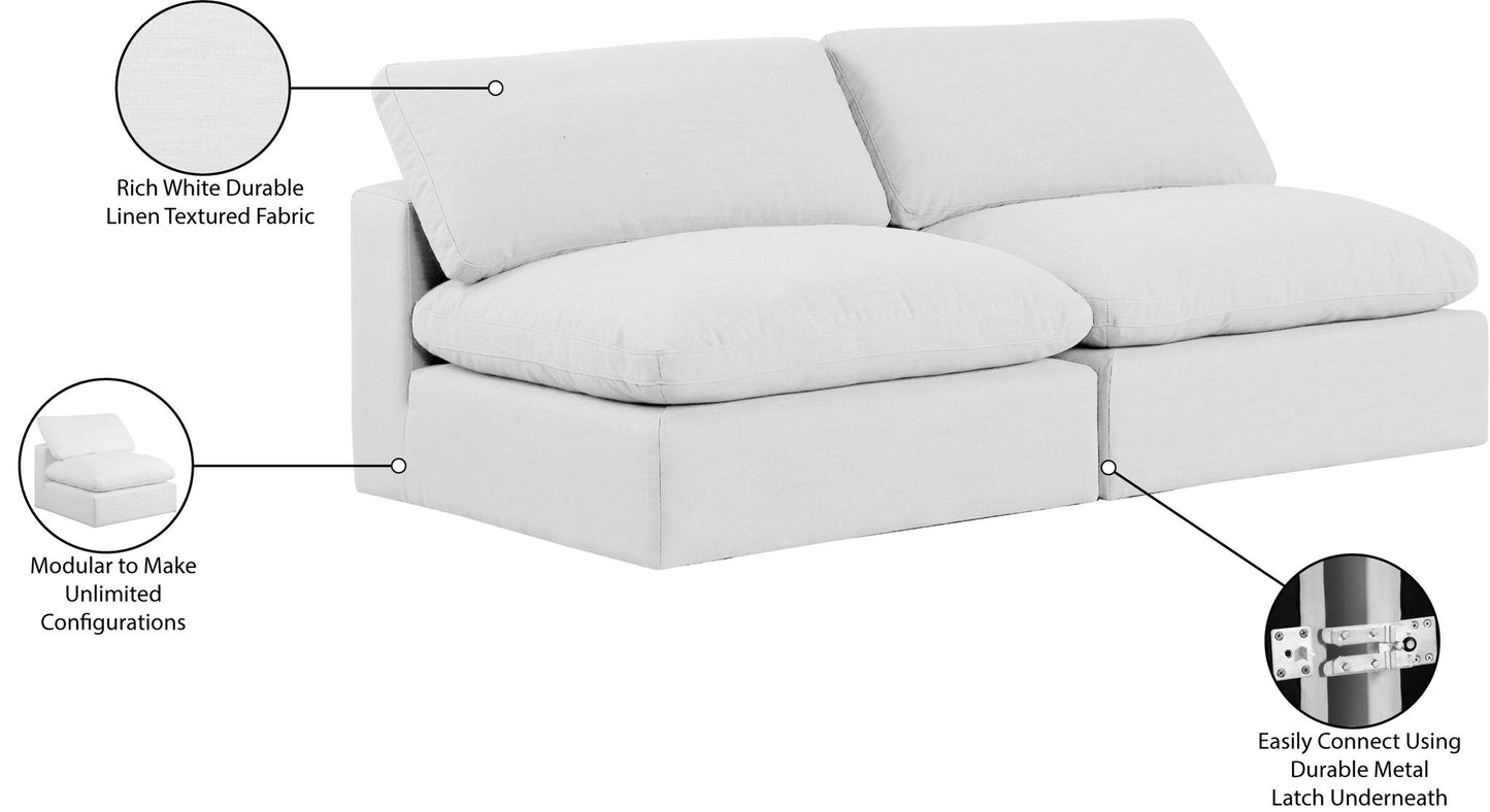 Comfy - Linen Modular Armless Sofa 2 Seats