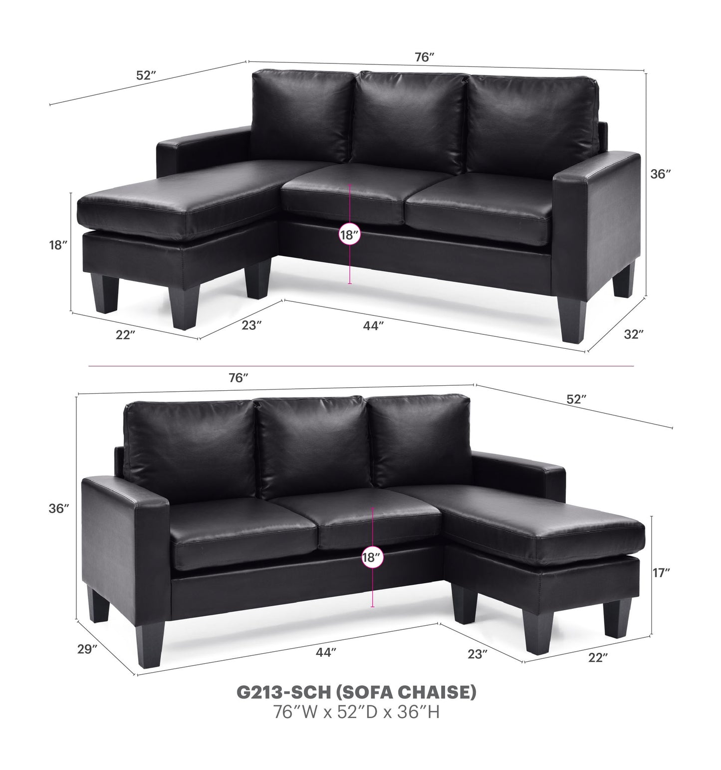 Glory Furniture - Jenna - Sofa Chaise