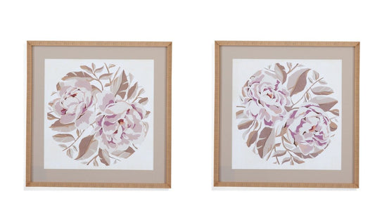 Eye Of Peony Framed Print (Set of 2) - Beige