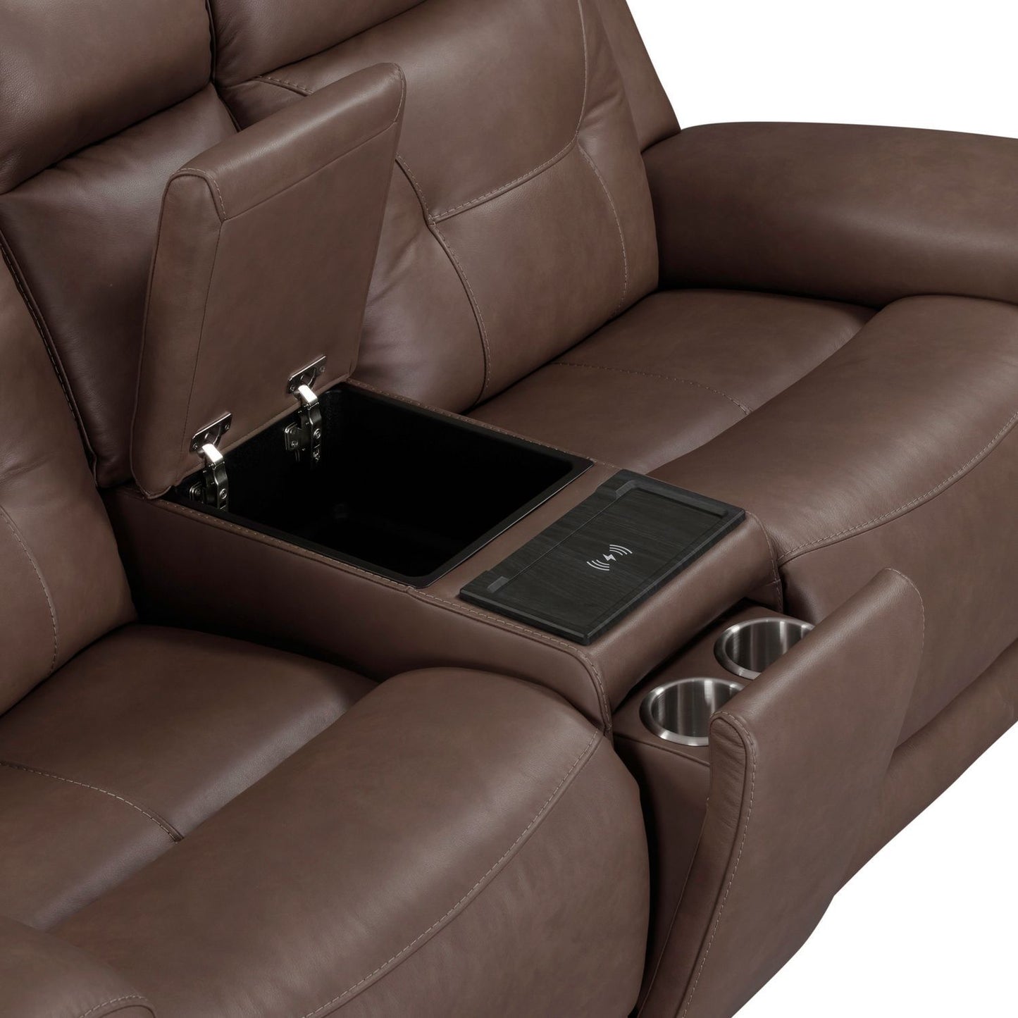 Beckham - Loveseat With Console P2 & ZG - Brown