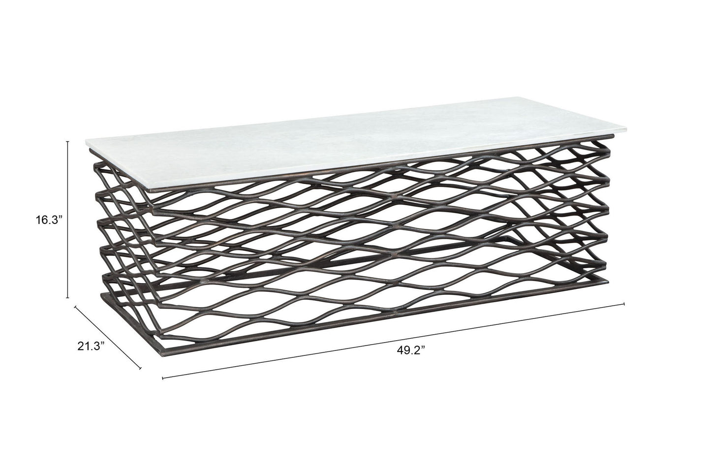 Duchess - Coffee Table - White / Antique Bronze