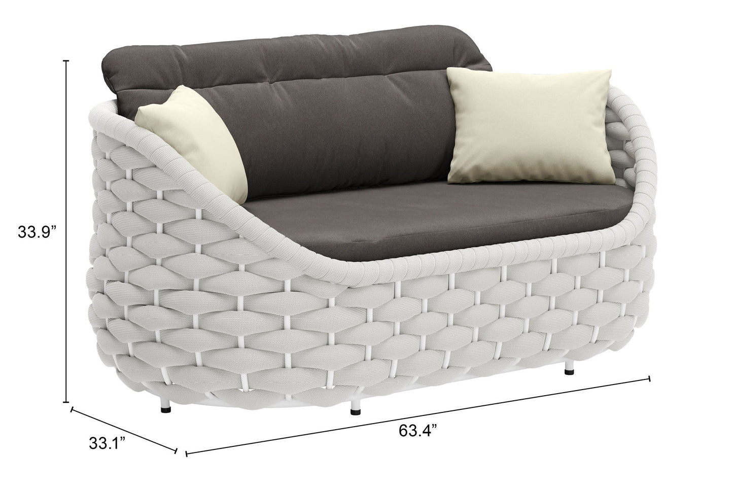 Coral Reef - Loveseat - Gray