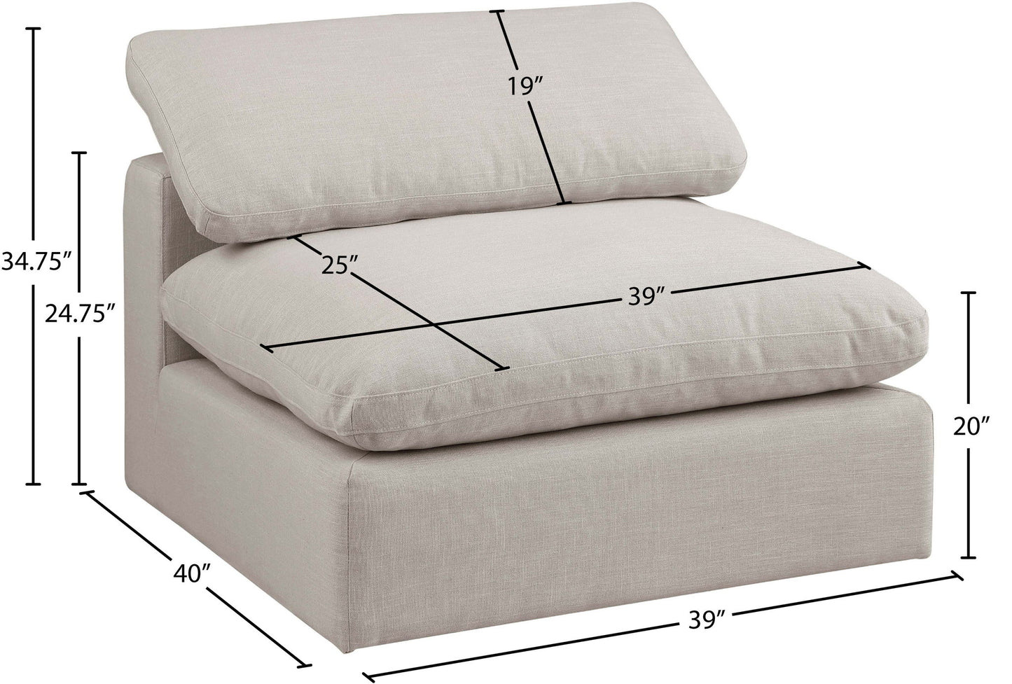 Comfy - Linen Armless Chair