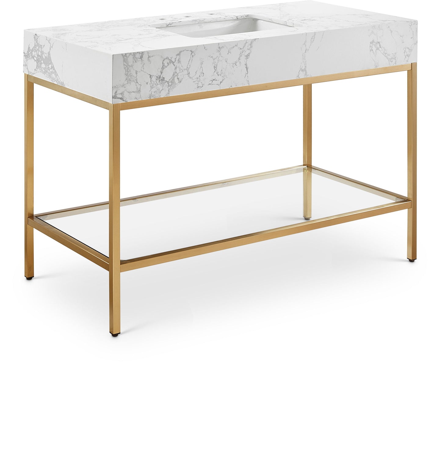 Marmo - Engineered Marble Bathroom Vanity With Gold Base