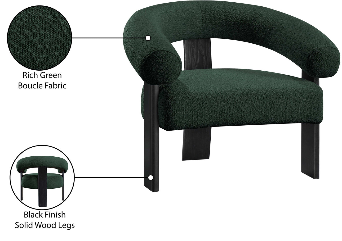 Winston - Accent Chair With Black Legs