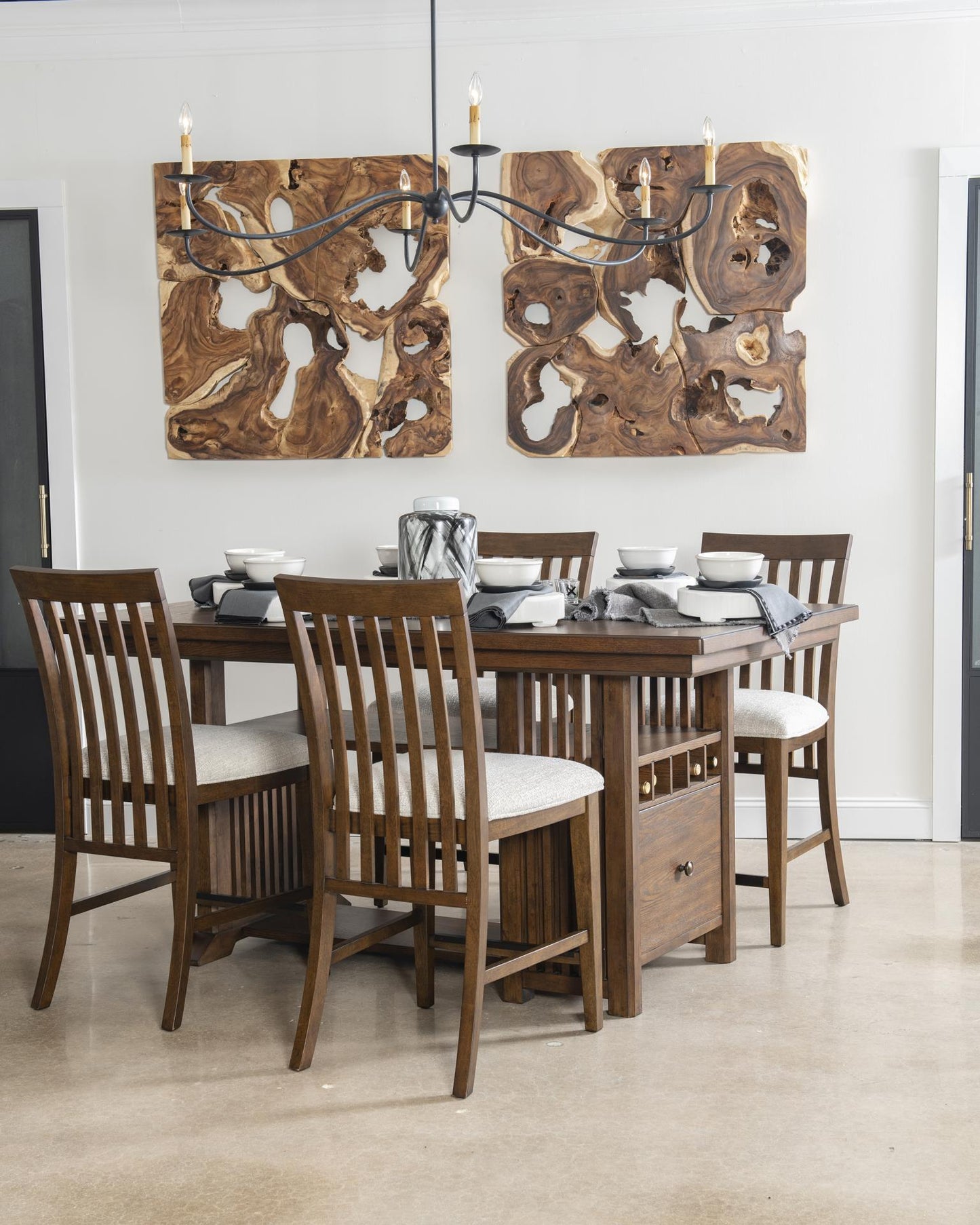 Langley - Slat Back Counter Height Chair (Set of 2) - Tawny Brown