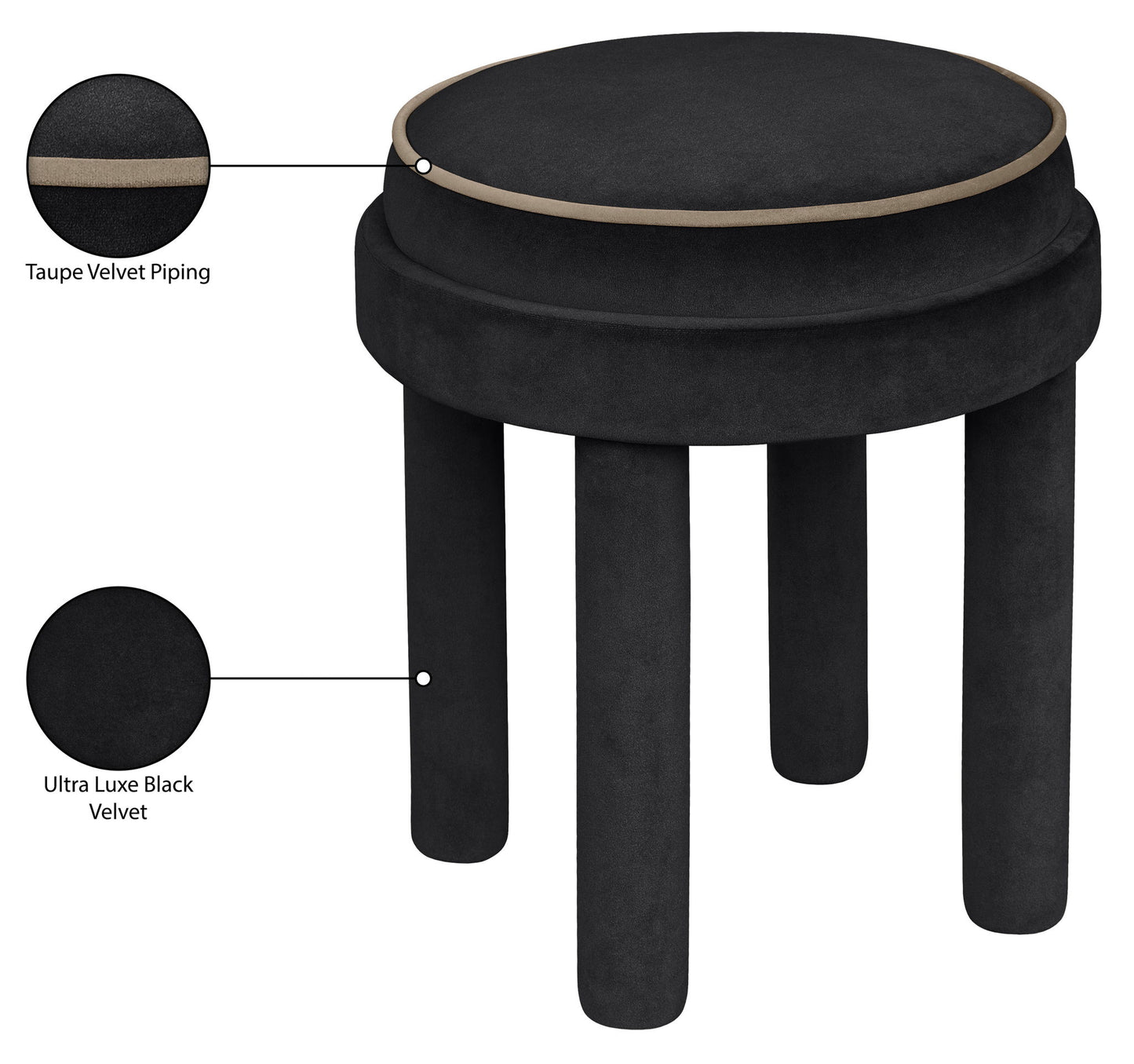 Velin - Velvet Ottoman / Stool