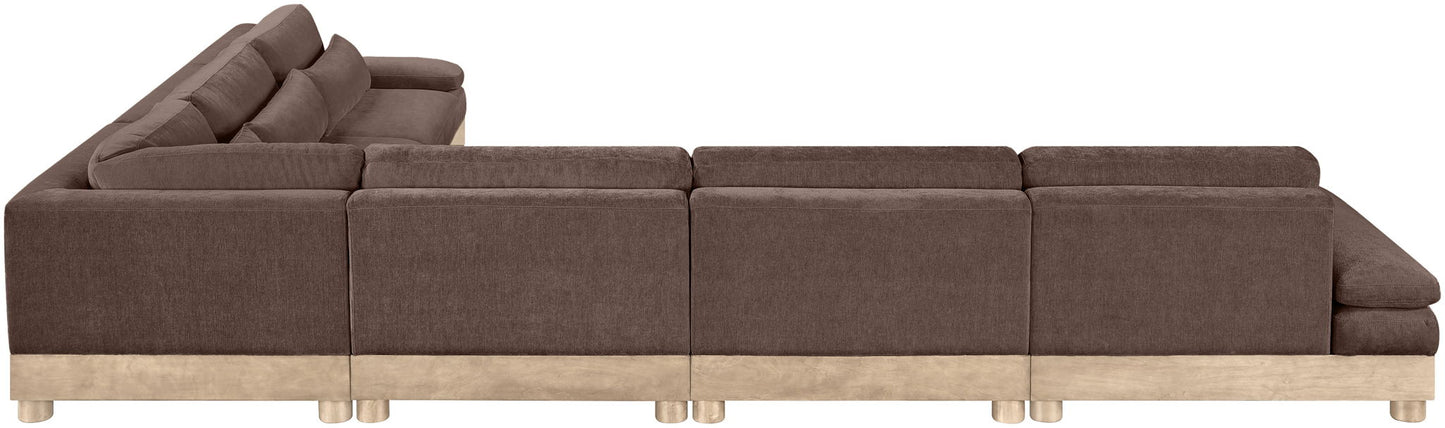 Turin - Chenille Fabric Upholstered Modular Sectional - Brown