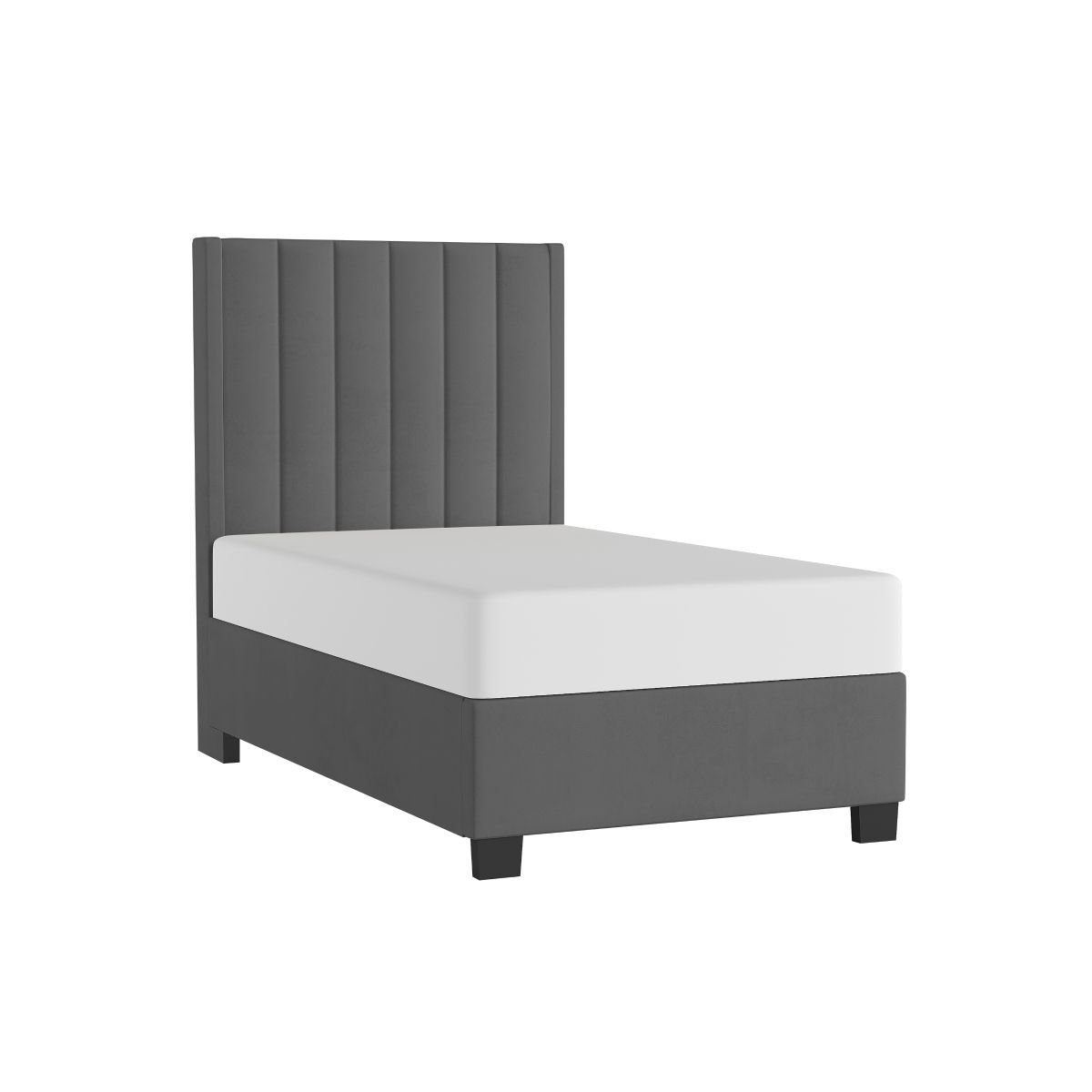 44" Charcoal Microfiber Platform Bed