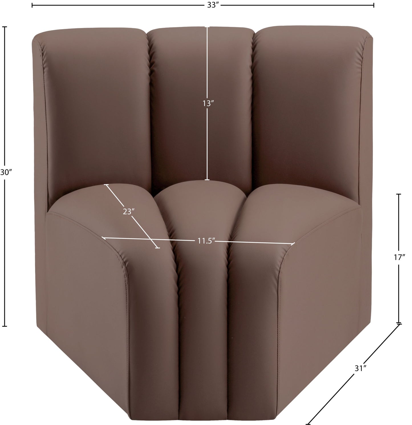 Arc - Faux Leather Curved Corner Chair