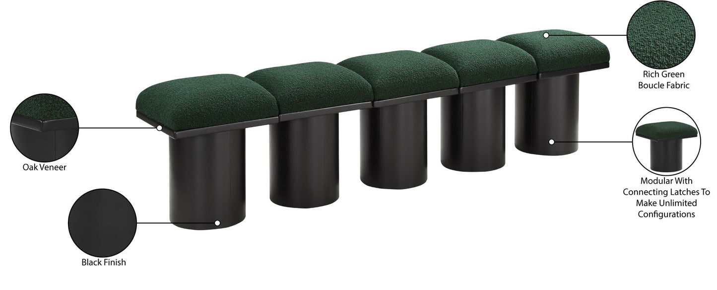Pavilion - 5 Piece Modular Bench With Black Base