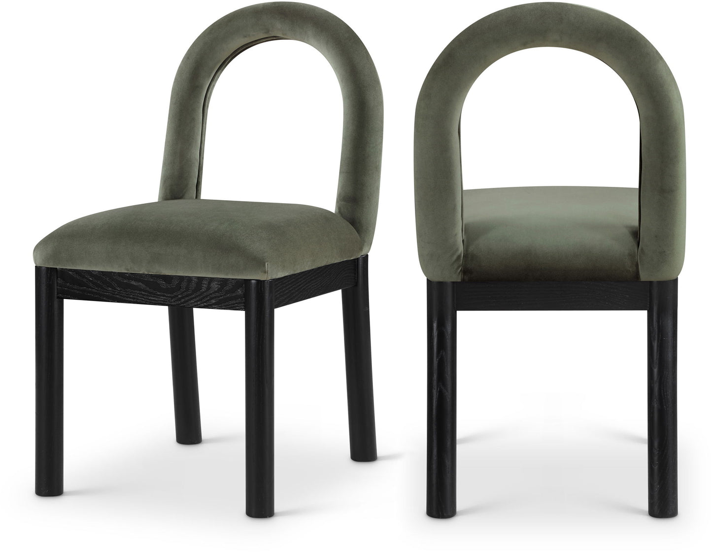 Conrad - Velvet Dining Chair With Black Legs