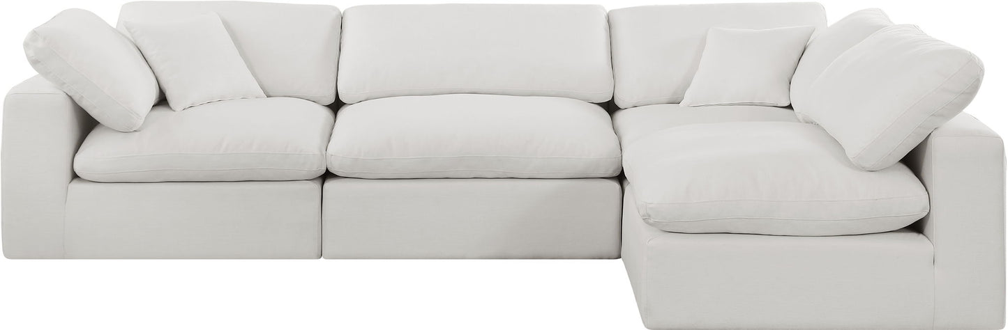 Comfy - 4 Piece Linen Fabric Modular Armless Sectional