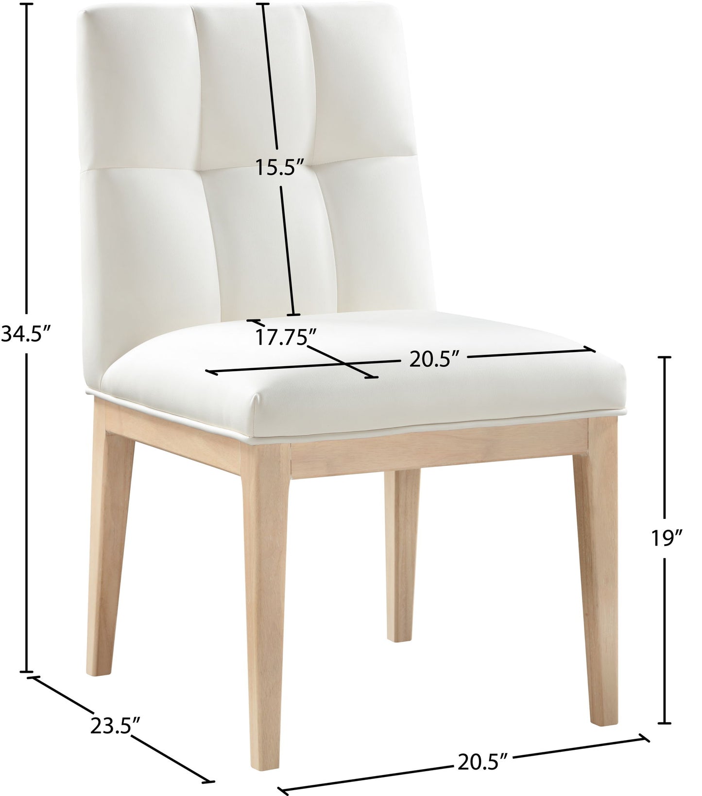 Adrian - Dining Side Chair (Set of 2) - Light Brown Legs