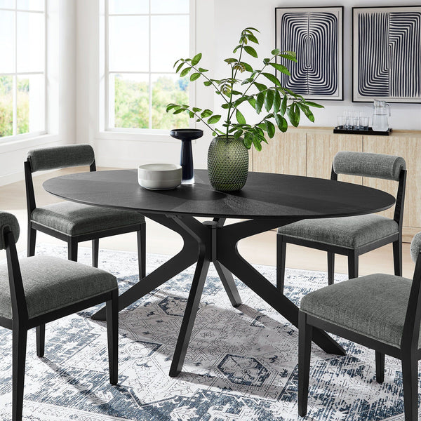 Crossroads Wood Dining Table - 71" Oval, Black