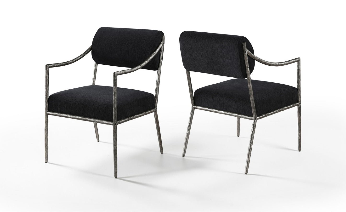 Bastille - Upholstered Dining Arm Chair (Set of 2) - Silver Frame