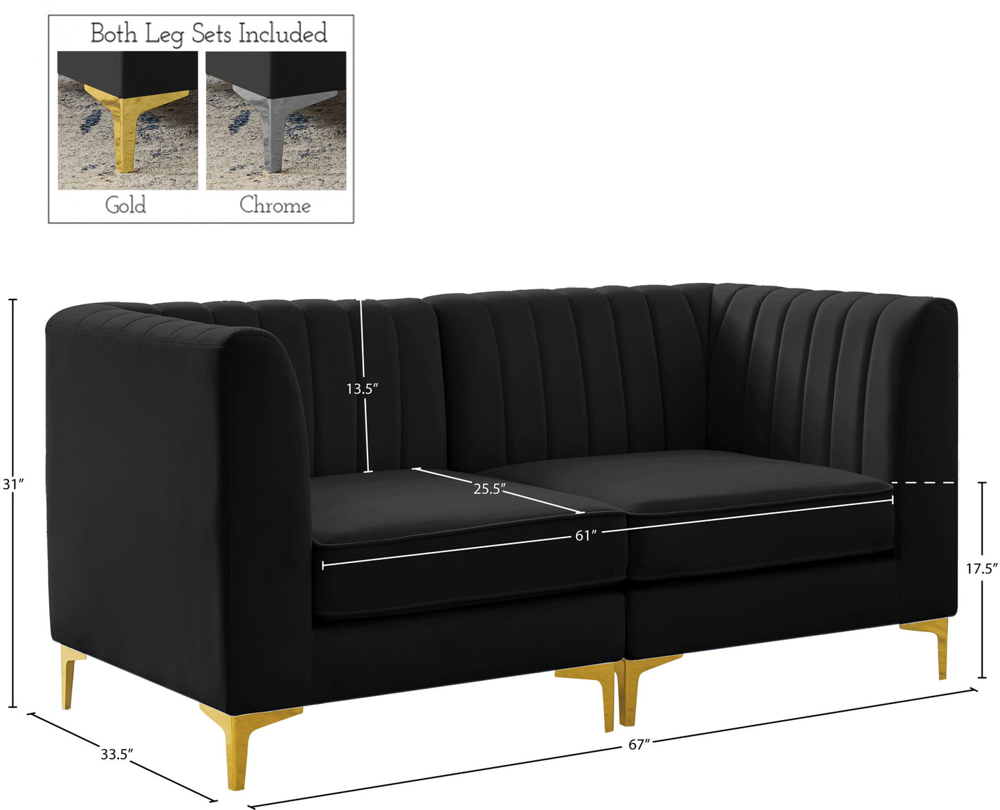 Alina - 2 Piece Modular Sectional