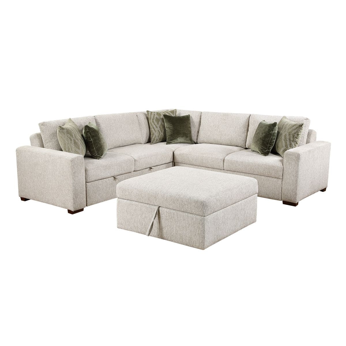 Isla 4-Piece Sectional with Pull-out Bed and Ottoman