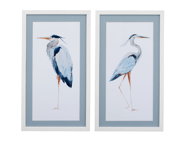 Heron Framed Print (Set of 2) - White