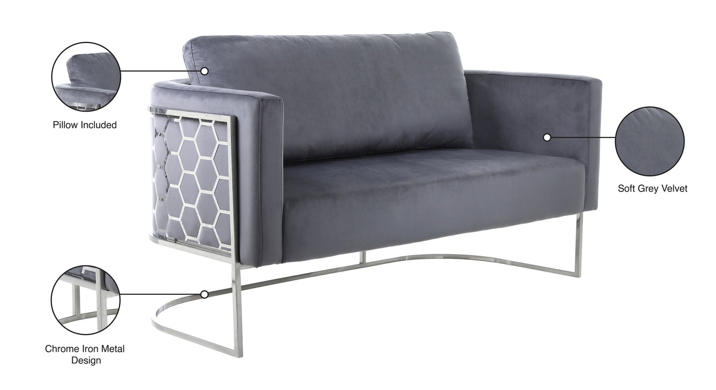 Casa - Loveseat with Chrome Legs