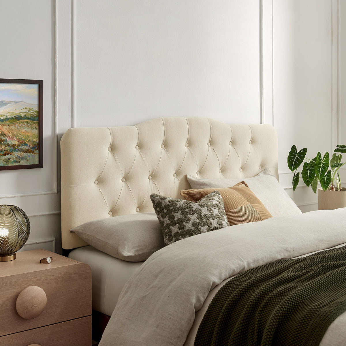 Annabel Upholstered Headboard - Full, Linen