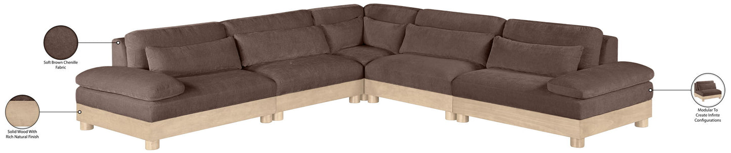 Turin - Chenille Fabric Upholstered Modular Sectional - Brown