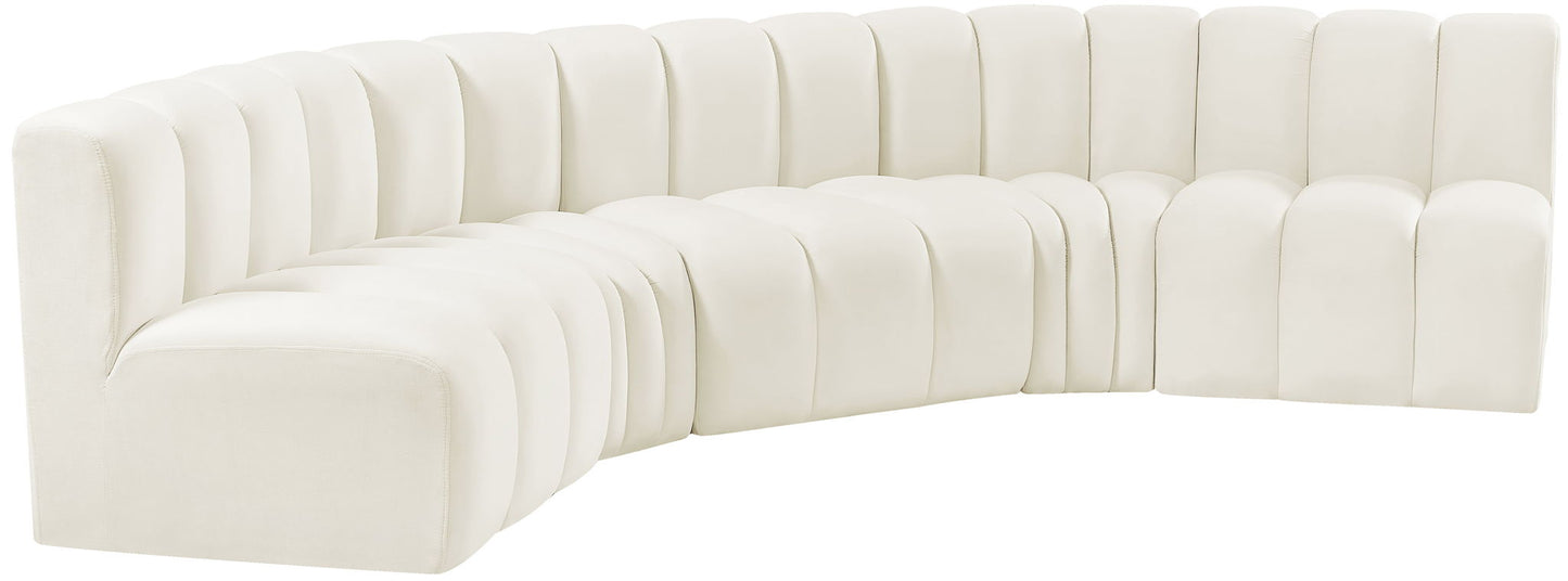 Arc - Velvet 5 Piece U-Shaped Modular Sofa