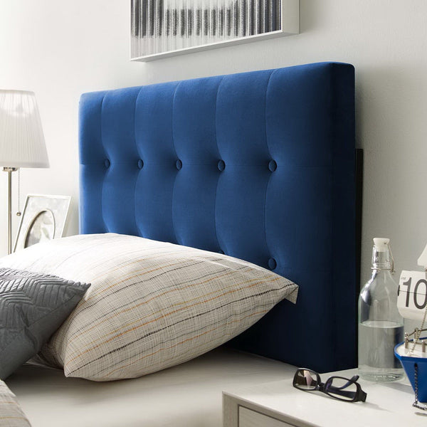 Emily Biscuit Tufted Performance Velvet Headboard - Twin, Navy