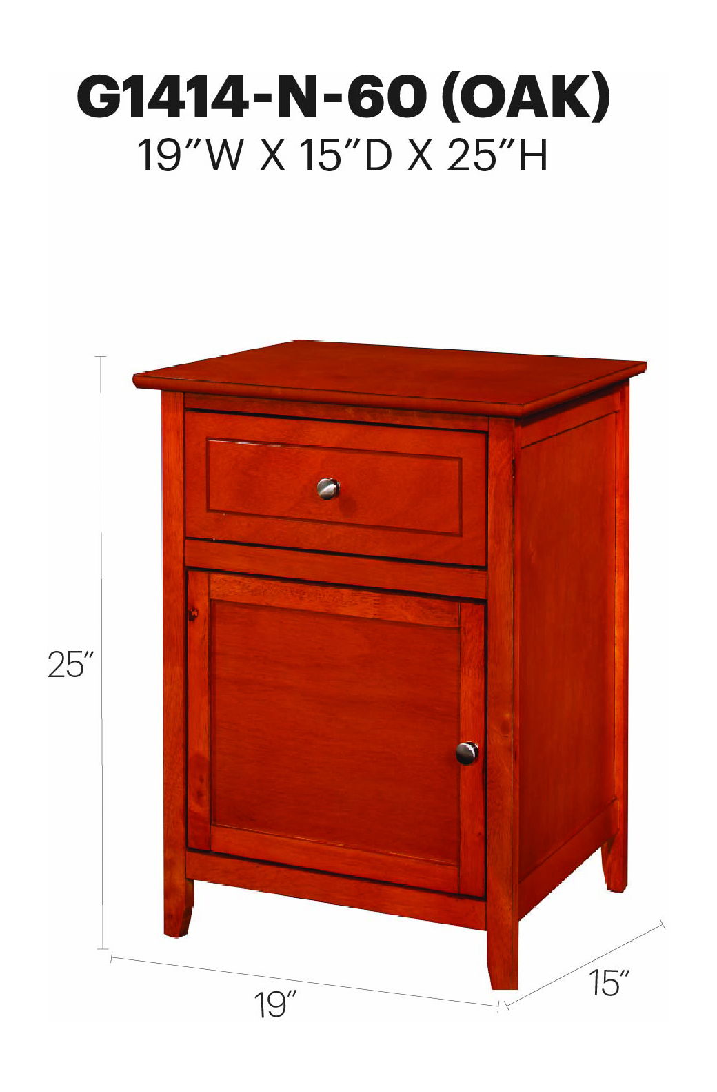 Glory Furniture - Izzy - Drawer And Door Nightstand