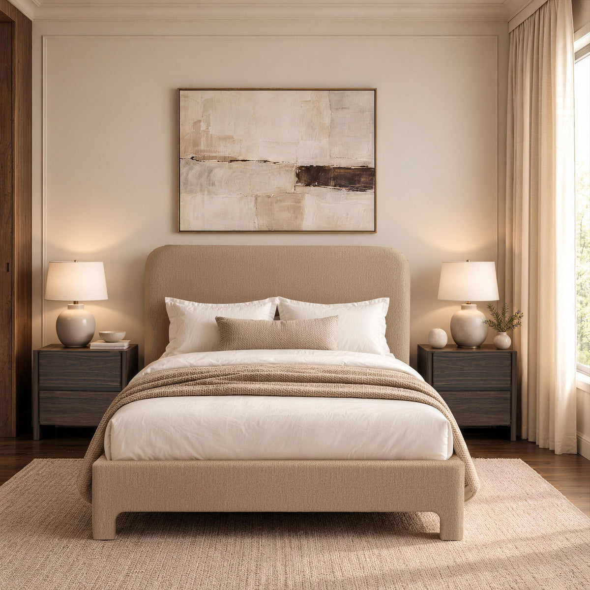Layton - Rounded Corner Upholstered Bed